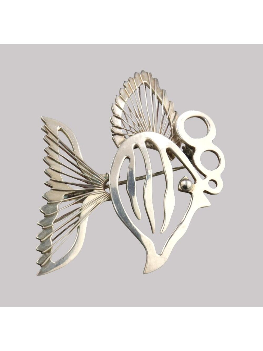 Sterling silver Taxco Mexican Angelfish Brooch
